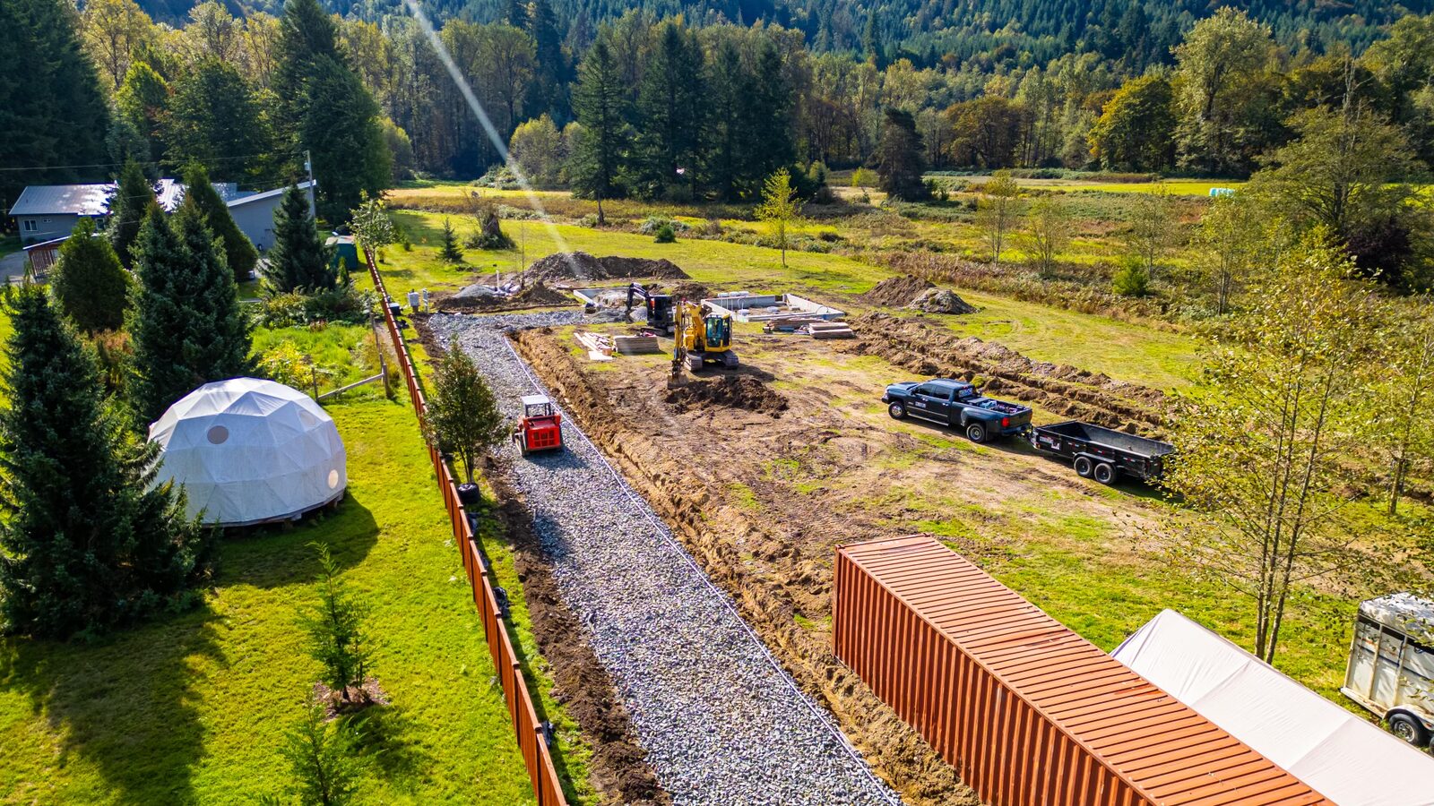 Open acreage being cleared and prepped