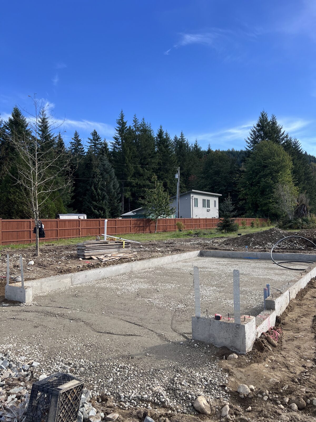 Footings with rebar columns for slab pour